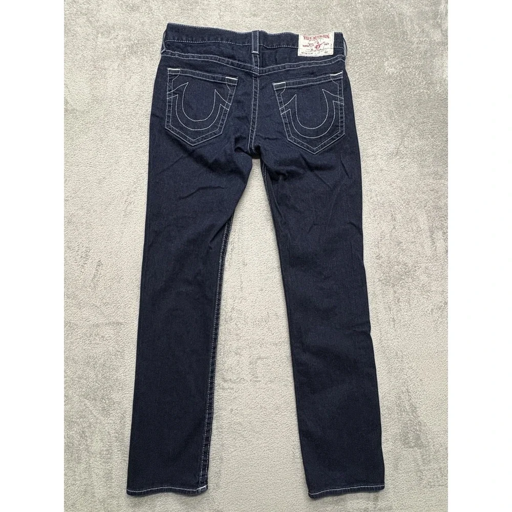 True Religion Jeans Mens Measured 37x33 Blue Slim‎ No Flap SN 2S Body Rinse